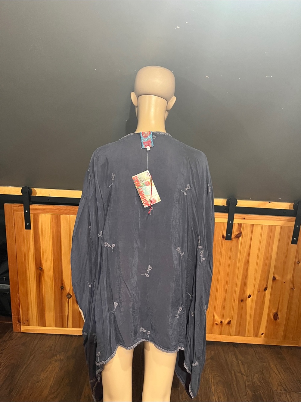 Johnny Was Indigo Embroidered Tunic - Picture 2 of 4